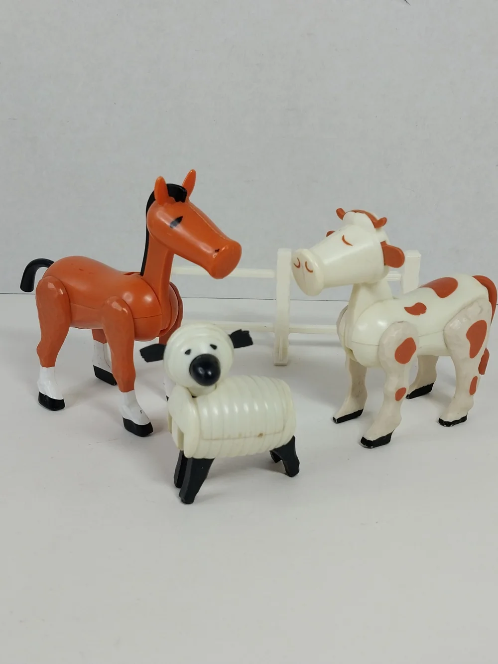 Vintage Fisher Price Little People Farm Lot Farmers Horse Cow Sheep 1960s-70s